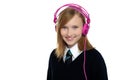 Cute teenager listening to music