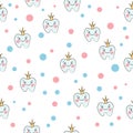 Cute teeth seamless pattern