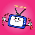 Cute television cartoon mascot character