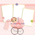 Cute template for baby's card Royalty Free Stock Photo