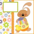 Cute template for Easter greetings card Royalty Free Stock Photo
