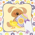 Cute template for Easter greetings card Royalty Free Stock Photo