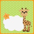 Cute template for postcard with giraffe Royalty Free Stock Photo