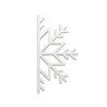 Cute tenderness vertical snowflake half frozen ice ornamental decorative design 3d template vector