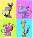 Cute tennis playing animals