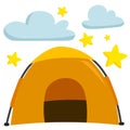 Cute Camping Tent Illustration Vector Clipart