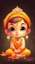 A cute Thai Indian wallpaper about relief, superstition, astrology, strengthening luck and destiny. Royalty Free Stock Photo