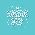 Cute thank you hand drawn lettering card. Royalty Free Stock Photo