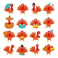 Cute Thanksgiving Turkey Set