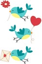 Cute Three Love Birds