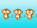 Cute three wise monkeys cartoons background