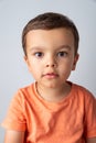 Cute three year old boy portrait