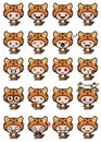 cute tiger animal bundle character set