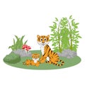 Cute tiger animal cartoon illustration design