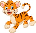 Cute tiger cub is smiling Royalty Free Stock Photo