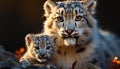 Cute tiger cub staring, majestic beauty in nature, playful outdoors generated by AI Royalty Free Stock Photo