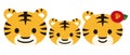 Cute Tiger Family Animal Flat Cartoon Character Vector Illustration Royalty Free Stock Photo