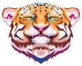 Cute tiger head smile symbol 2022 chinese calendar year