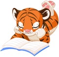 Cute Tiger Reading