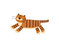 Cute tiger in simple hand drawn style. Tiger isolated on a white background. Print for t-shirt. Royalty Free Stock Photo