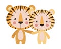 Cute tigers cartoons vector design