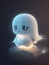 cute tiny hyper realistic anime ghost. AI GENERATED