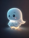 cute tiny hyper realistic anime ghost. AI GENERATED