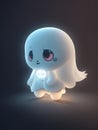cute tiny hyper realistic anime ghost. AI GENERATED