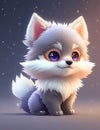 cute tiny hyperrealistic Anime wolf from pokemon. Generative AI
