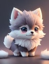 cute tiny hyperrealistic Anime wolf from pokemon. Generative AI