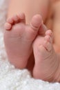 Cute tiny newborn feet close Royalty Free Stock Photo
