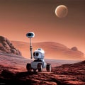 A tiny robot roaming alone