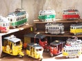 Miniature tram souvenirs of Lisbon in Portugal Royalty Free Stock Photo