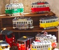 Miniature tram souvenirs of Lisbon in Portugal Royalty Free Stock Photo