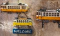 Miniature tram souvenirs of Lisbon in Portugal Royalty Free Stock Photo