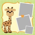 Cute tmeplate for postcard with giraffe