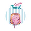 Cute toast kawaii cartoon