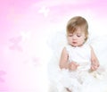 Cute toddler angel girl