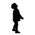 A boy looking up, body silhouette vector Royalty Free Stock Photo