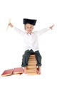 Cute Toddler with graduation cap and diploma Royalty Free Stock Photo