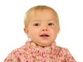 Cute toddler in pink pullover