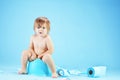 Cute toddler on potty chait