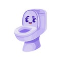Cute toilet bowl drawing with funny face. Cartoon vector character Royalty Free Stock Photo