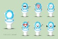 Cute toilet bowl mascot set