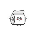 Cute toilet paper character illustration smile happy mascot logo kids play toys template