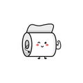 Cute toilet paper character illustration smile happy mascot logo kids play toys template