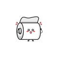 Cute toilet paper character illustration smile happy mascot logo kids play toys template