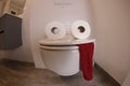 Cute toilet seat with eyes and tongue Royalty Free Stock Photo