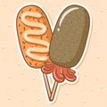 cute Tokkebi Gamja Hotdog Korean style potato stickers