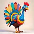 Cute tom turkey bright colors feathers